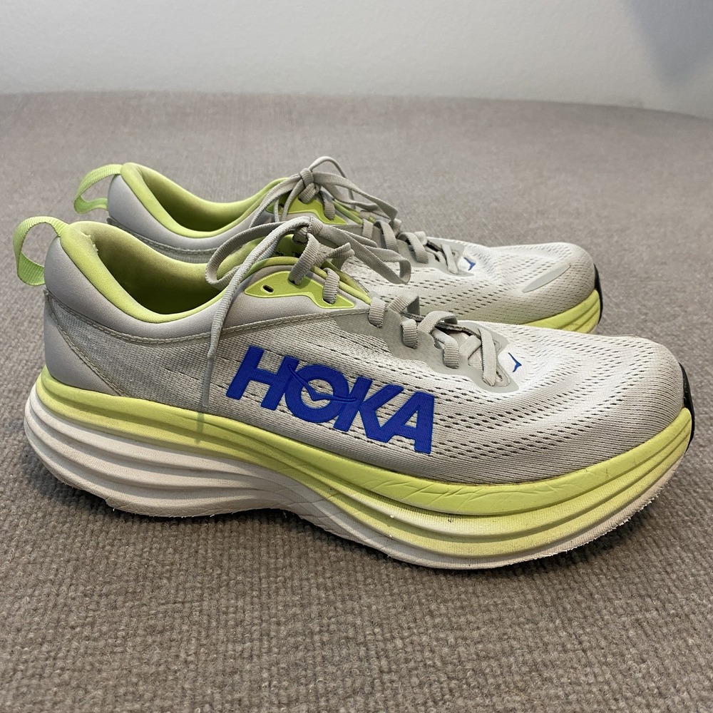 Hoka One One Bondi 8 Shoes Mens Size 11 Gray Running Sneakers 1123202 STTC